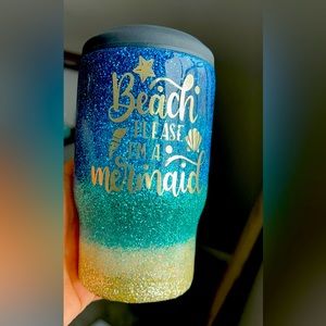 Beach please im a mermaid koozie